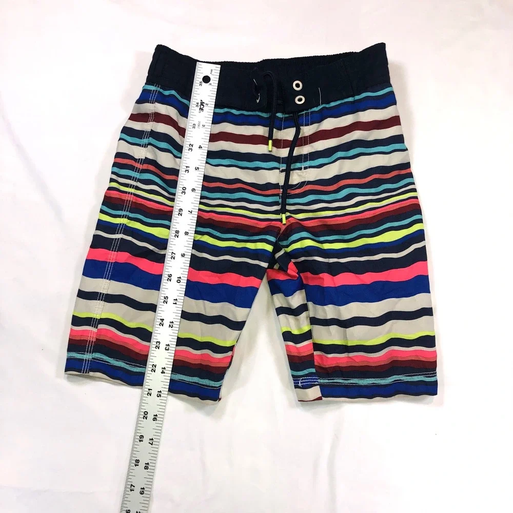 Boys Tek Gear Dry Tek Shirt and Gymboree Striped Board Shorts Swim Set Navy Blue